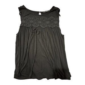 Max Jeans Tank Top with Lace Detail